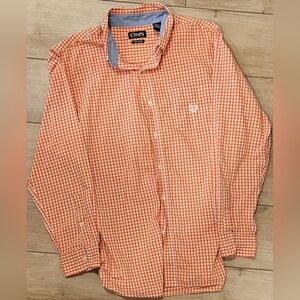 Chaps Men's Orange Checkered Shirt